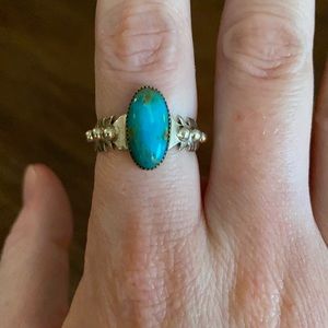 Silver ring with turquoise stone